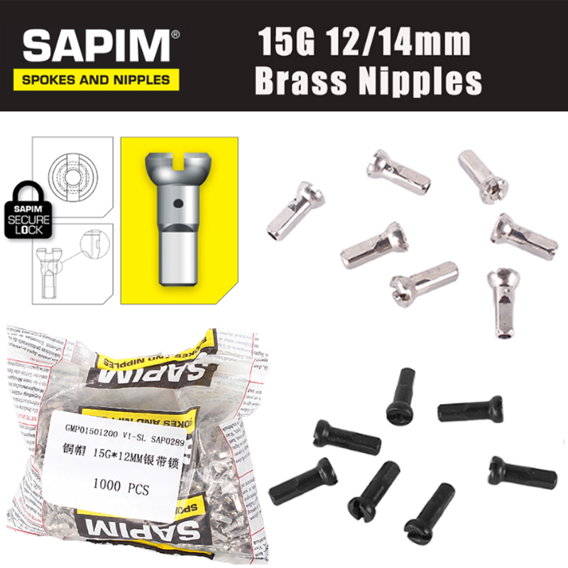 Spoke Nipple Brass - SAPIM 15G messing spaaknippels, 1,8 mm,