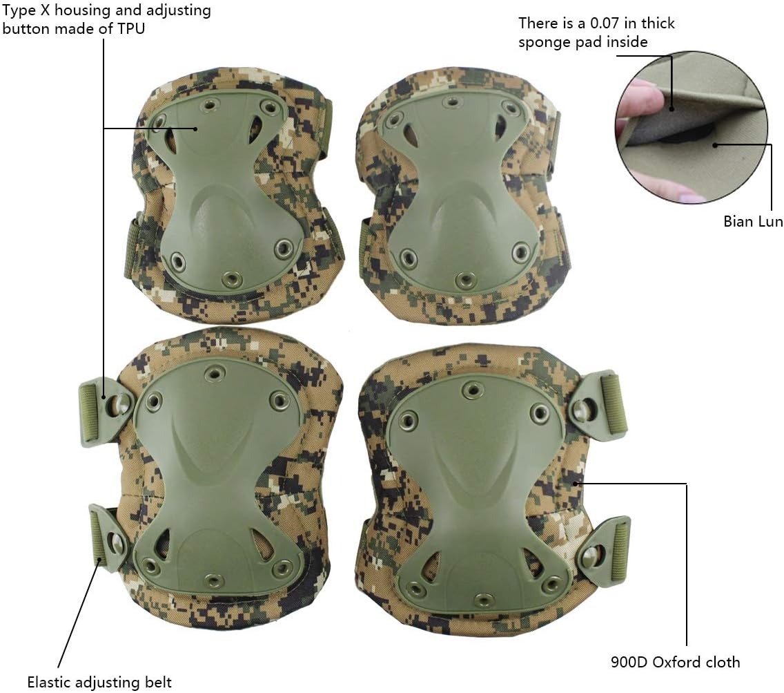 SSUNTAK Camo Tactische Knie- e - Mountain Biking Elbow Pads recensie en prijs